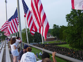 Flags at Fort Lee on the Fourth