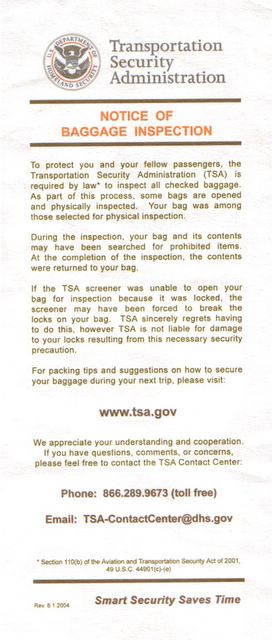 TSA card