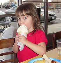 Rebecca and ice cream cone