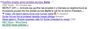 Syria on Google News search