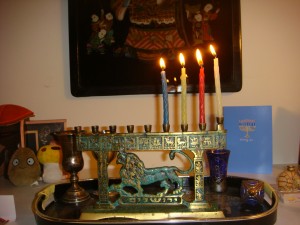 Menorah, third night