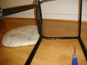 Chair taken apart